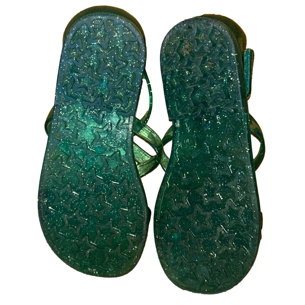 Gymboree Glittery Green Jelly Sandals for Kids